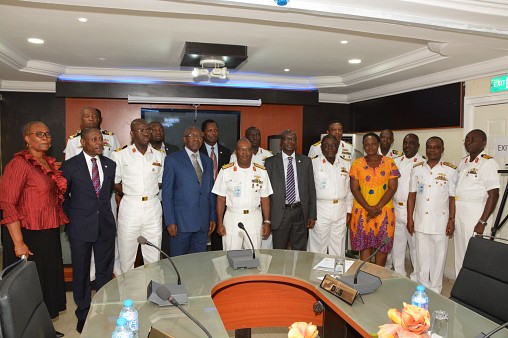 Courtesy visit by representatives of the board and senior management of John Holt Plc on Thursday 4th august, 2016 to the Chief of Naval Staff, Vice Admiral Ibok-Ete Ekwe Ibas